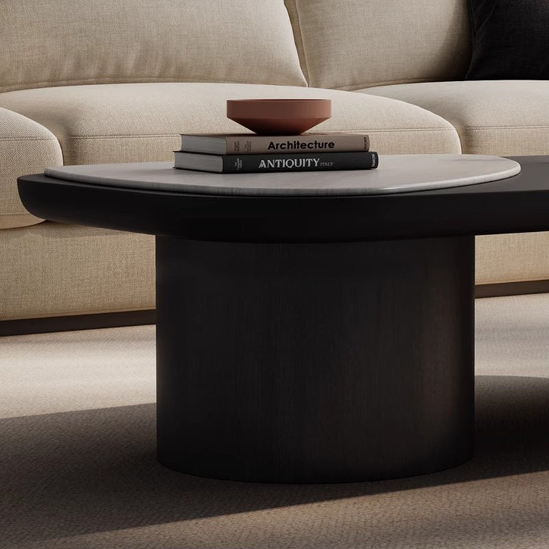 Scandinavian Wood Microcrystalline Stone Coffee Table