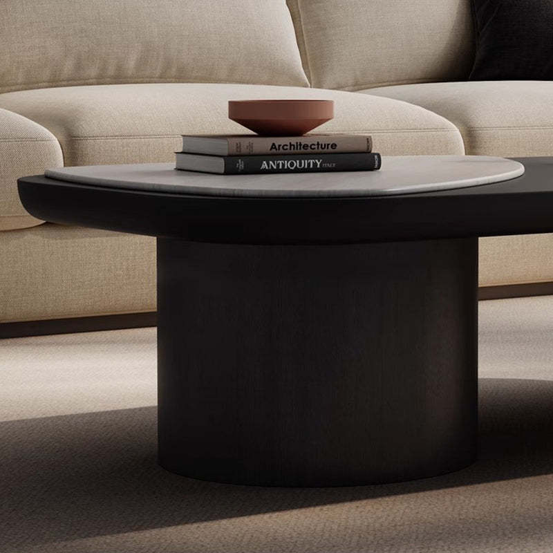 Scandinavian Wood Microcrystalline Stone Coffee Table
