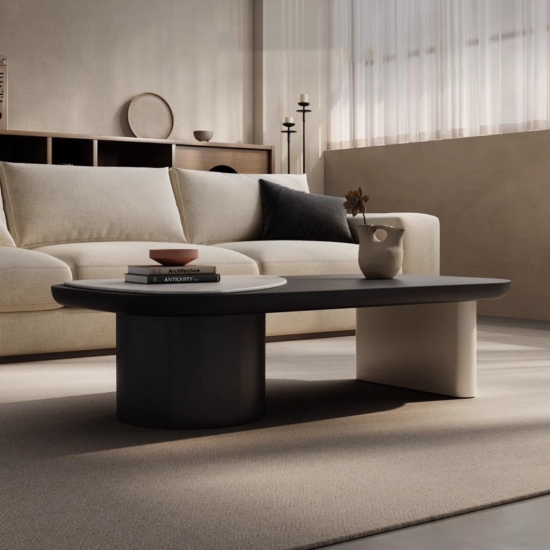 Scandinavian Wood Microcrystalline Stone Coffee Table