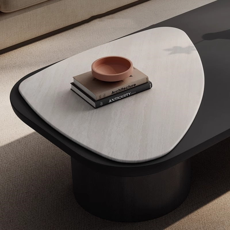 Scandinavian Wood Microcrystalline Stone Coffee Table