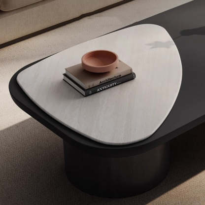 Scandinavian Wood Microcrystalline Stone Coffee Table