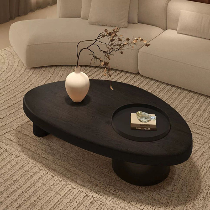 Minimalist Alien Triangle Wood Iron Coffee Table