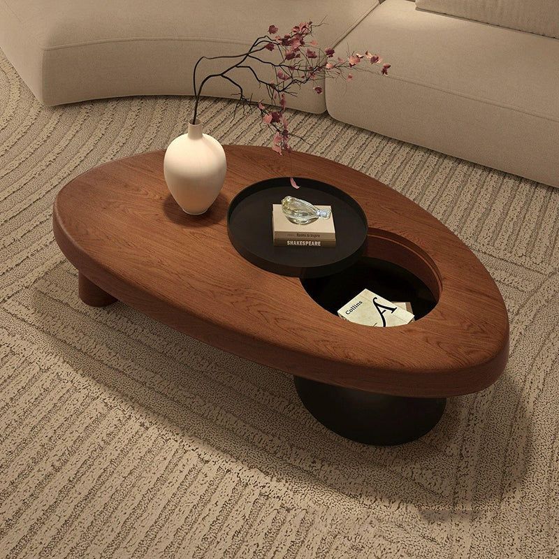 Minimalist Alien Triangle Wood Iron Coffee Table