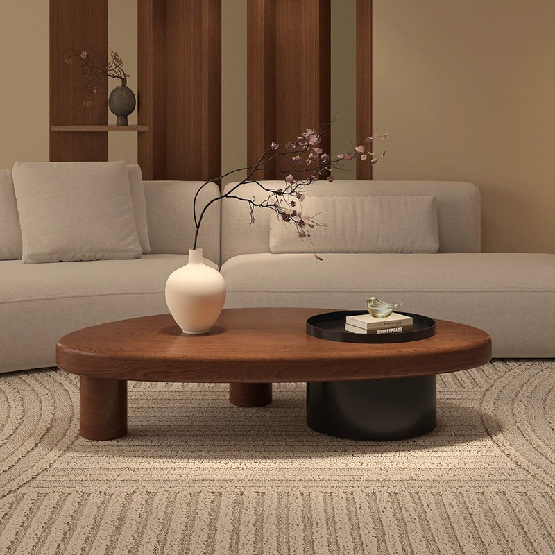 Minimalist Alien Triangle Wood Iron Coffee Table