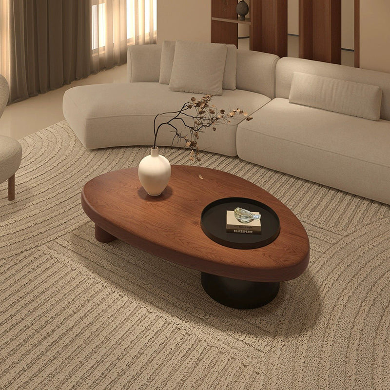 Minimalist Alien Triangle Wood Iron Coffee Table