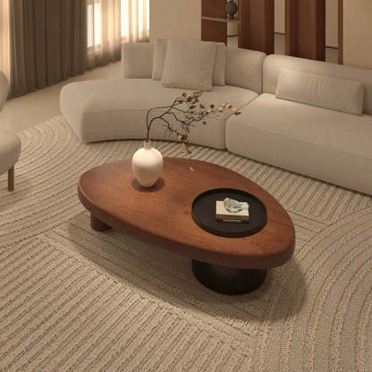 Minimalist Alien Triangle Wood Iron Coffee Table