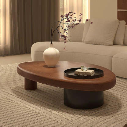 Minimalist Alien Triangle Wood Iron Coffee Table