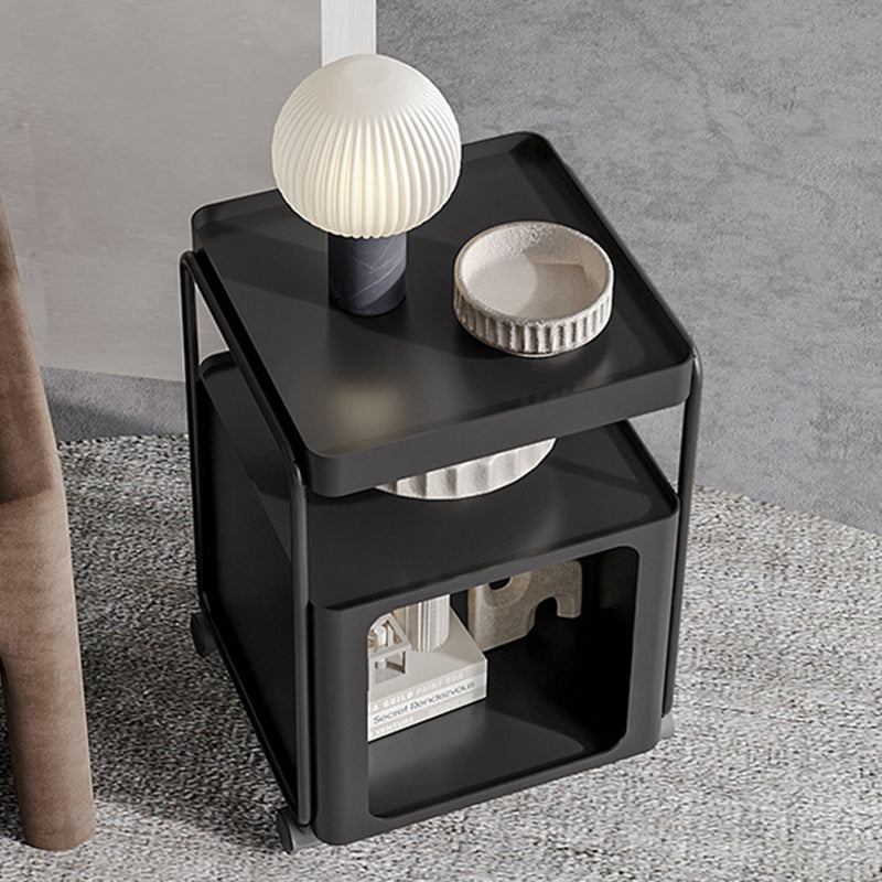 Minimalist Cream Iron 3-Tier Side Table