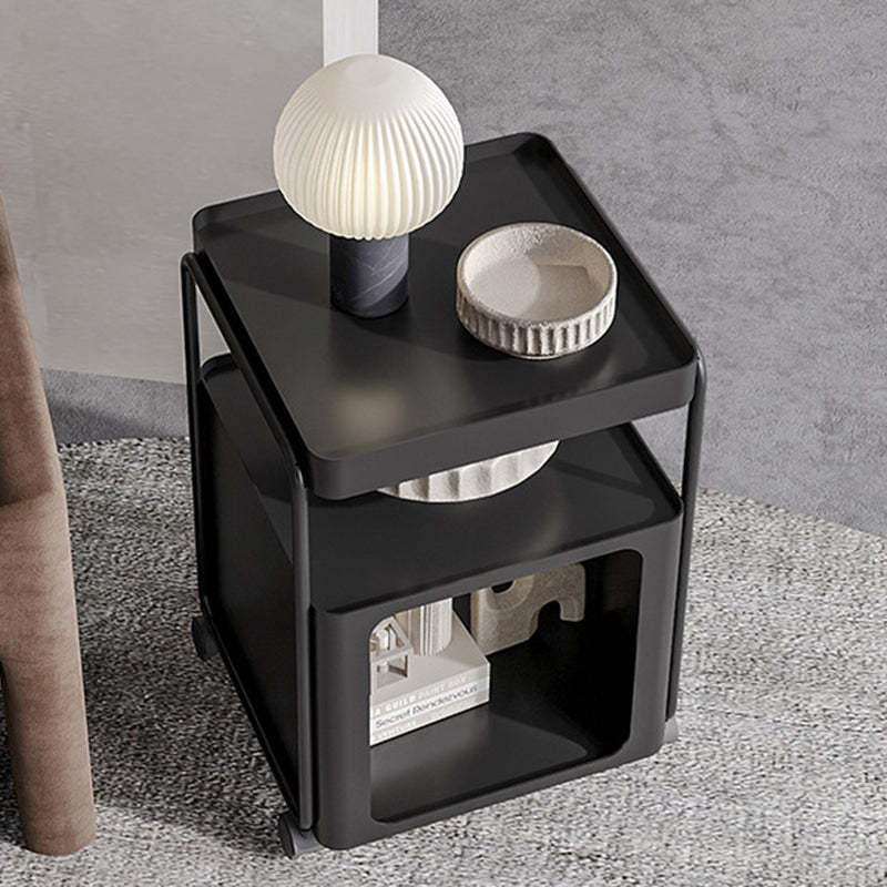 Minimalist Cream Iron 3-Tier Side Table
