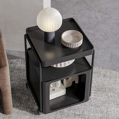 Minimalist Cream Iron 3-Tier Side Table