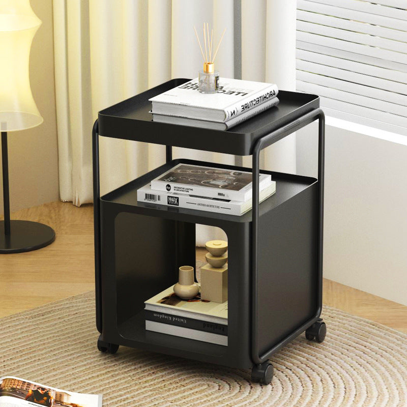 Minimalist Cream Iron 3-Tier Side Table