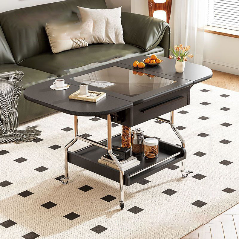 Vintage Oval Wood 1-Drawer Coffee Table — White