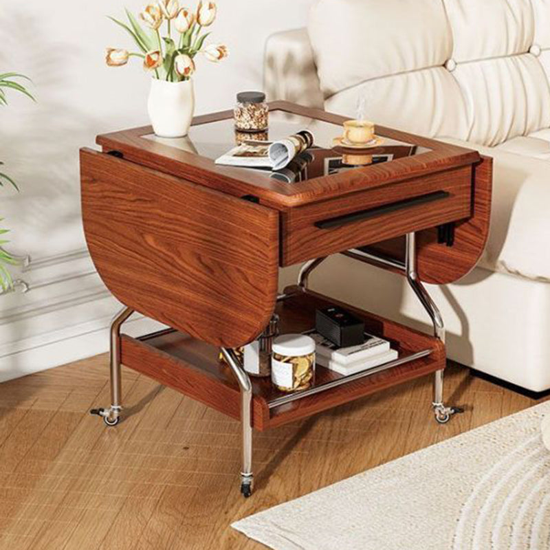 Vintage Oval Wood 1-Drawer Coffee Table