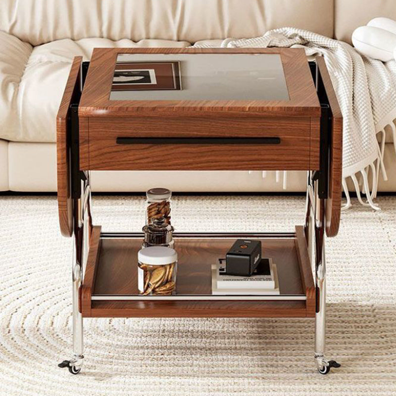 Vintage Oval Wood 1-Drawer Coffee Table