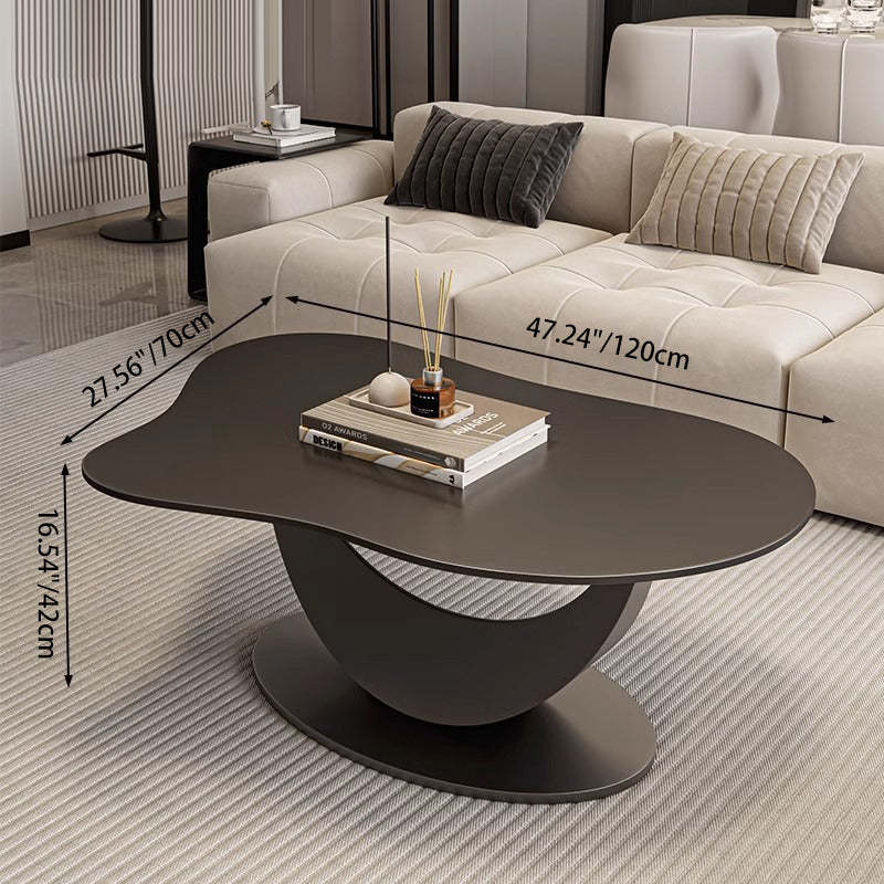 Scandinavian Cloud Iron Rock Slab Coffee Table — White