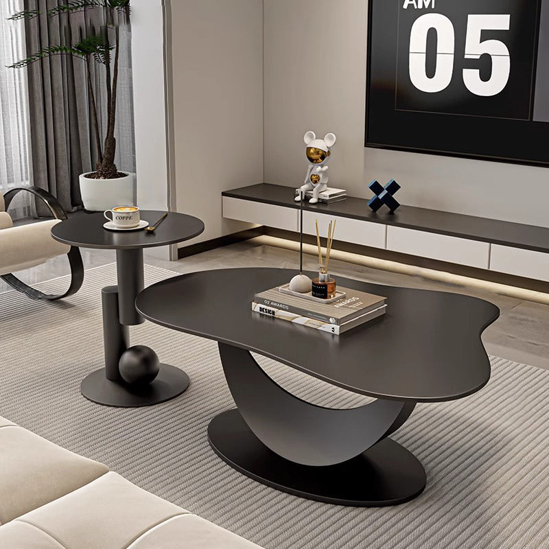 Scandinavian Cloud Iron Rock Slab Coffee Table