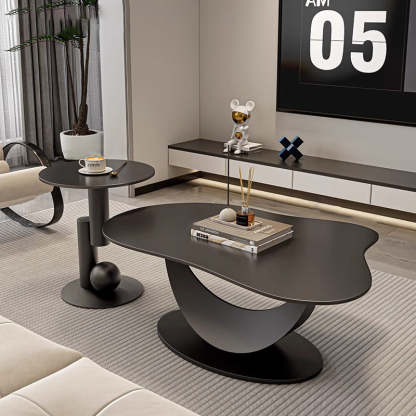 Scandinavian Cloud Iron Rock Slab Coffee Table