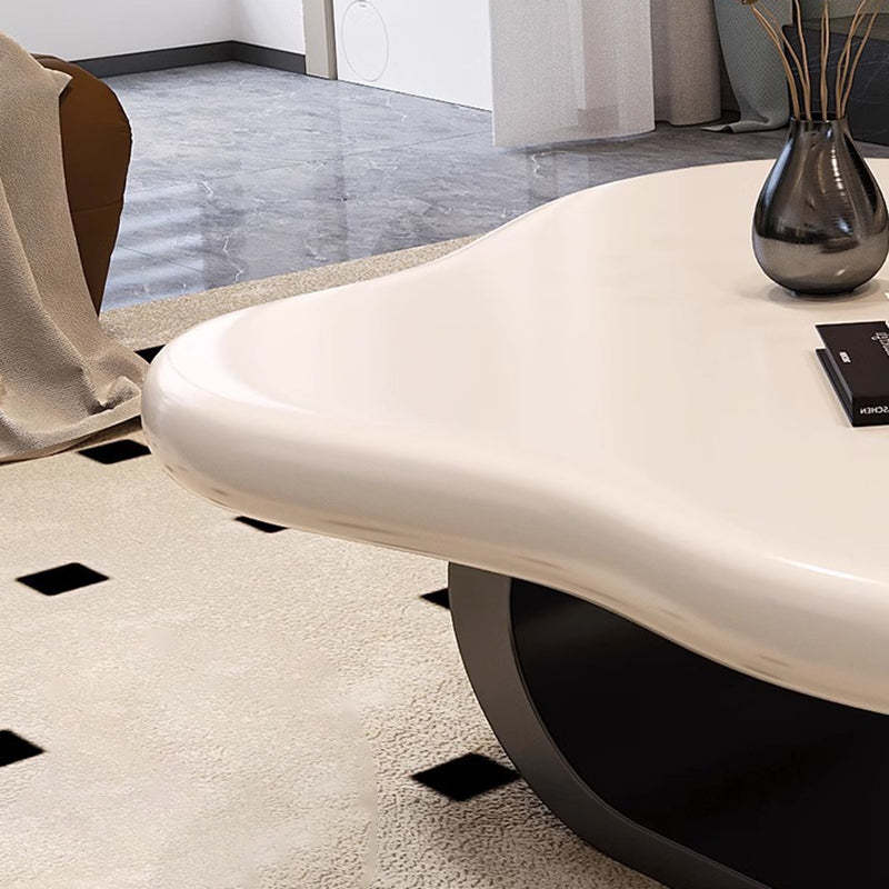 Nordic Cloud Alien Rock Slab Coffee Table — Black Board + White Frame