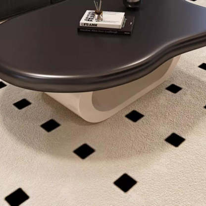 Nordic Cloud Alien Rock Slab Coffee Table — White Board + White Frame