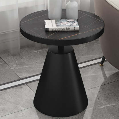 Scandinavian Cone Rock Slab Titanium Side Table
