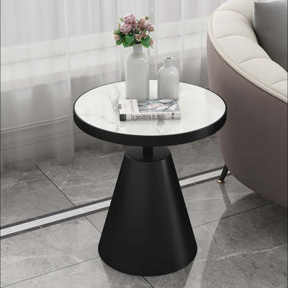 Scandinavian Cone Rock Slab Titanium Side Table