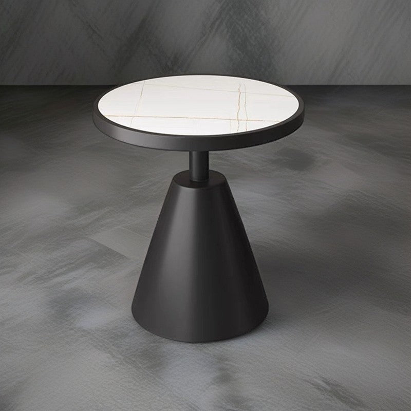 Scandinavian Cone Rock Slab Titanium Side Table