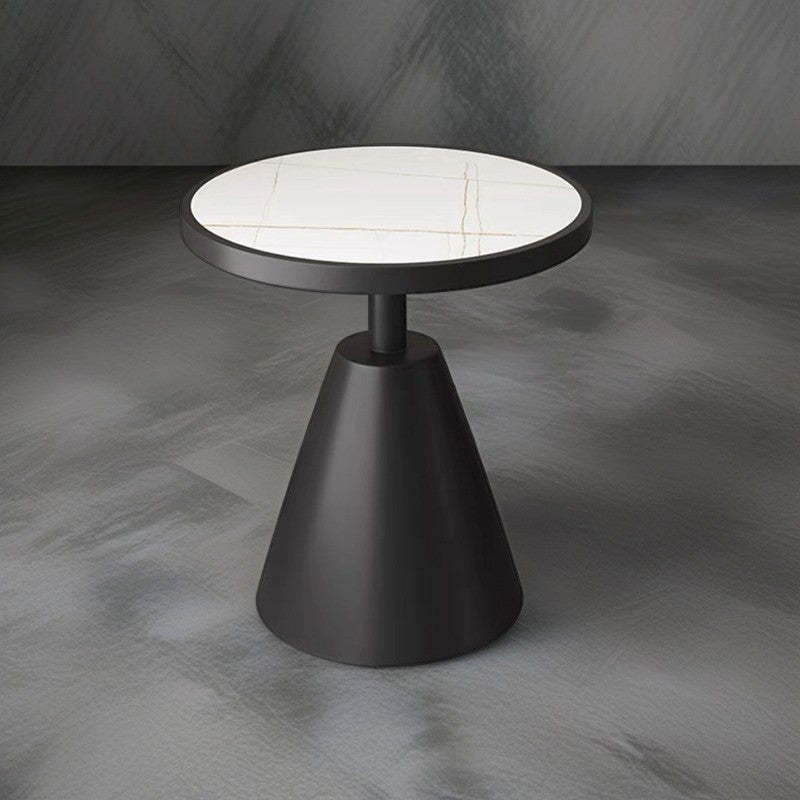 Scandinavian Cone Rock Slab Titanium Side Table