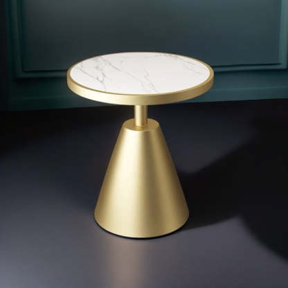 Scandinavian Cone Rock Slab Titanium Side Table