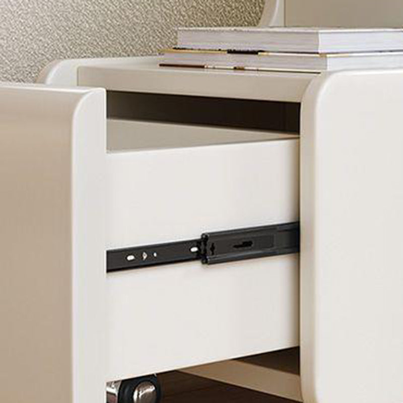 Nordic Cream Rock Slab 1-Drawer Rectangular Side Table