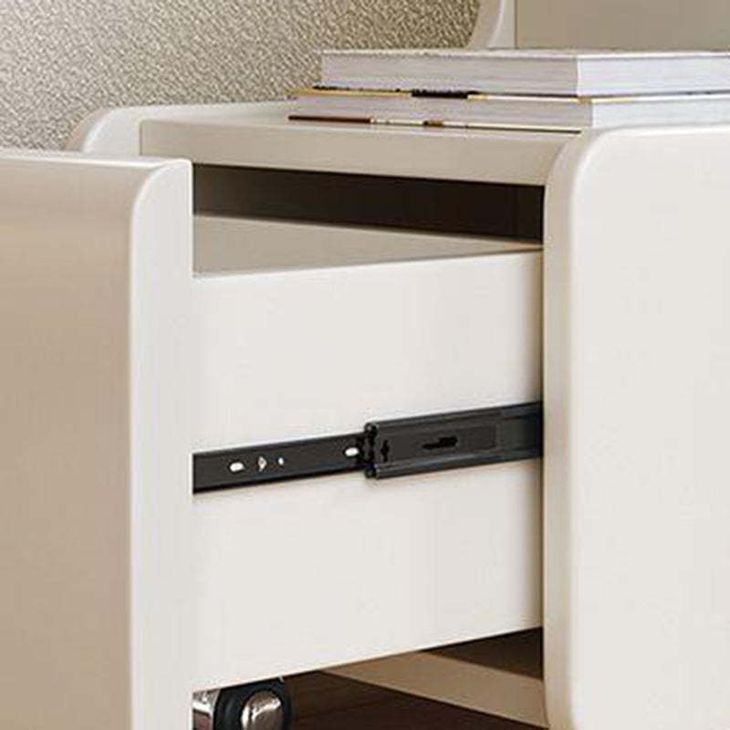 Nordic Cream Rock Slab 1-Drawer Rectangular Side Table