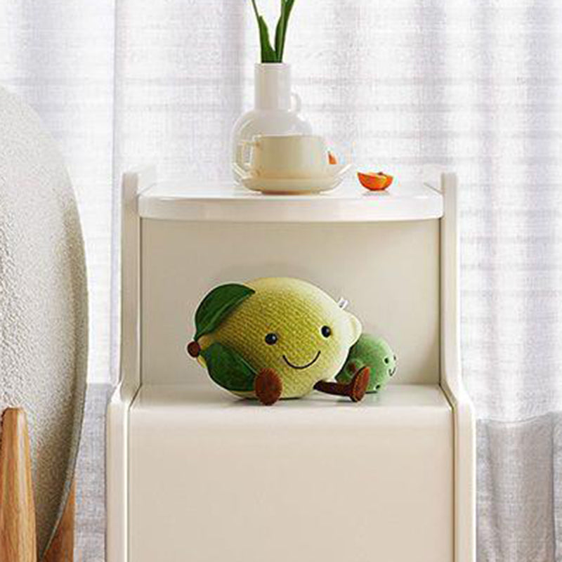 Nordic Cream Rock Slab 1-Drawer Rectangular Side Table