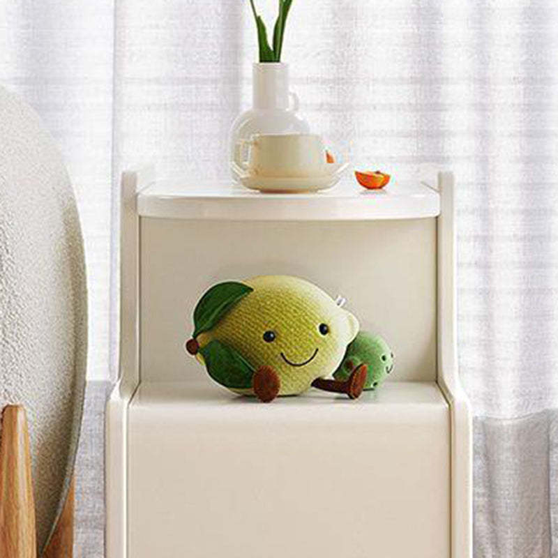 Nordic Cream Rock Slab 1-Drawer Rectangular Side Table