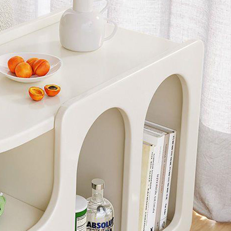 Nordic Cream Rock Slab 1-Drawer Rectangular Side Table