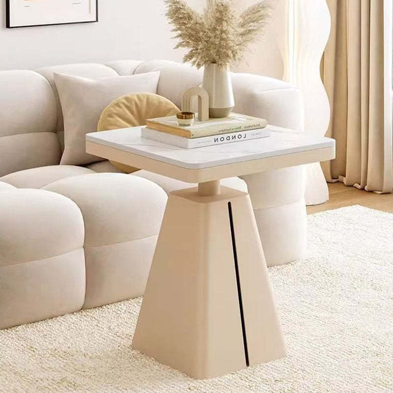 Minimalist Cone Iron Rock Slab Side Table