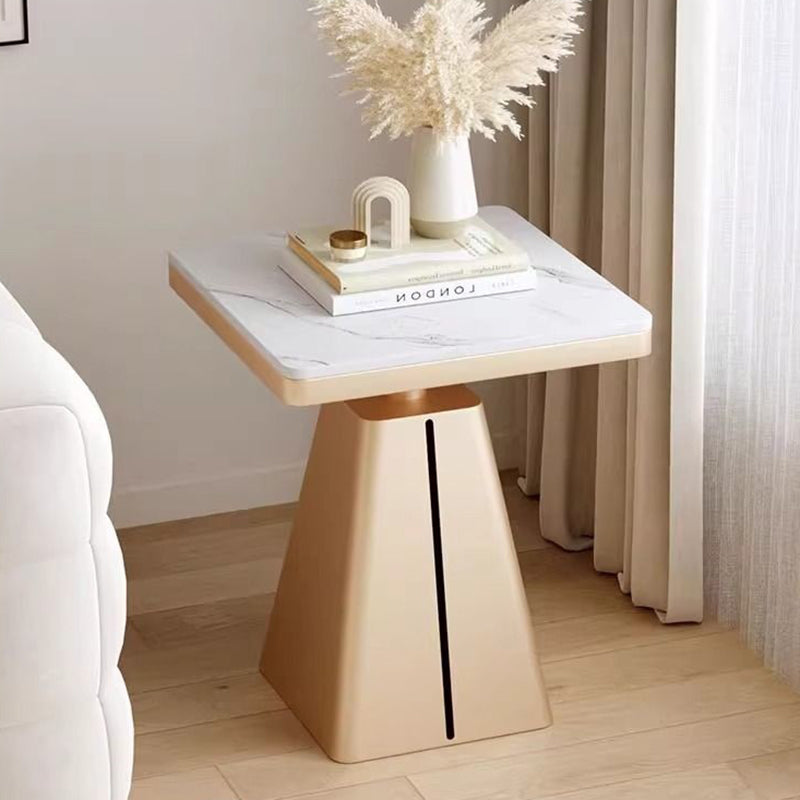 Minimalist Cone Iron Rock Slab Side Table