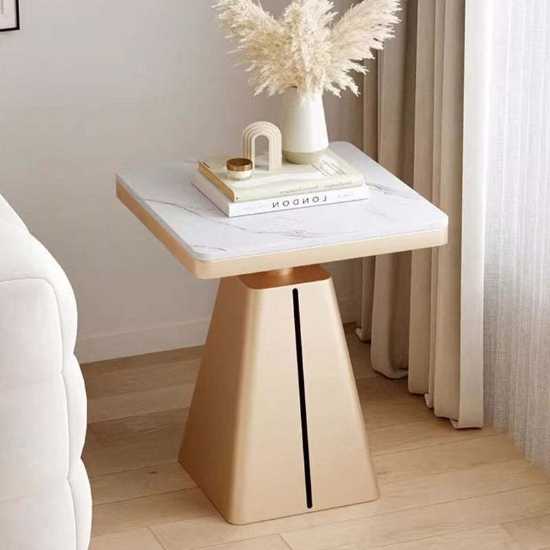 Minimalist Cone Iron Rock Slab Side Table