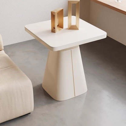 Minimalist Cone Iron Rock Slab Side Table
