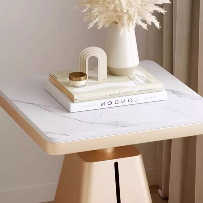 Minimalist Cone Iron Rock Slab Side Table