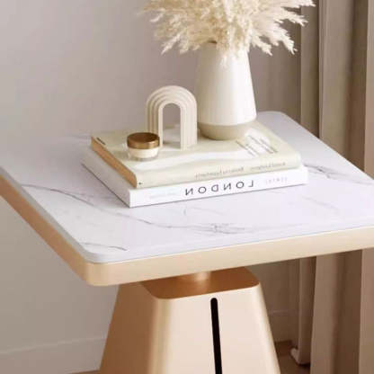 Minimalist Cone Iron Rock Slab Side Table