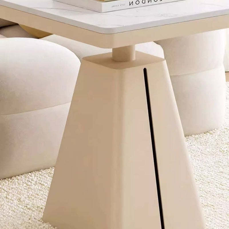 Minimalist Cone Iron Rock Slab Side Table