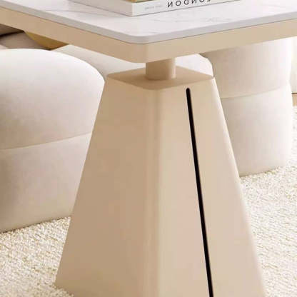 Minimalist Cone Iron Rock Slab Side Table