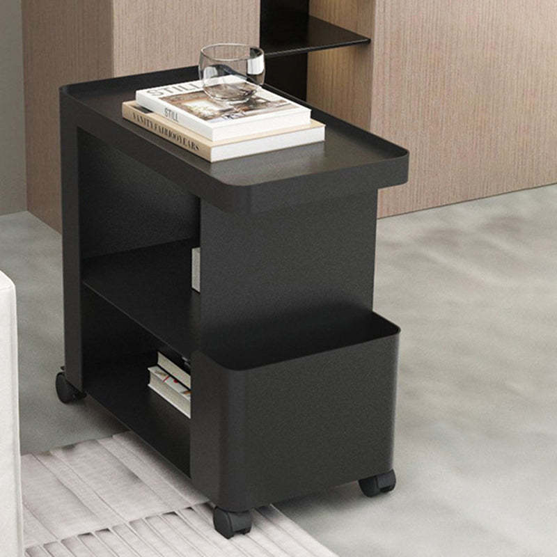 Minimalist Iron Glass 3-Tier Side Table