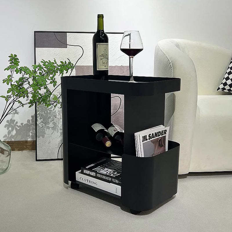 Minimalist Iron Glass 3-Tier Side Table