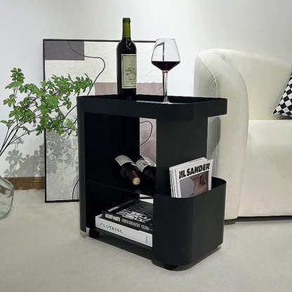 Minimalist Iron Glass 3-Tier Side Table