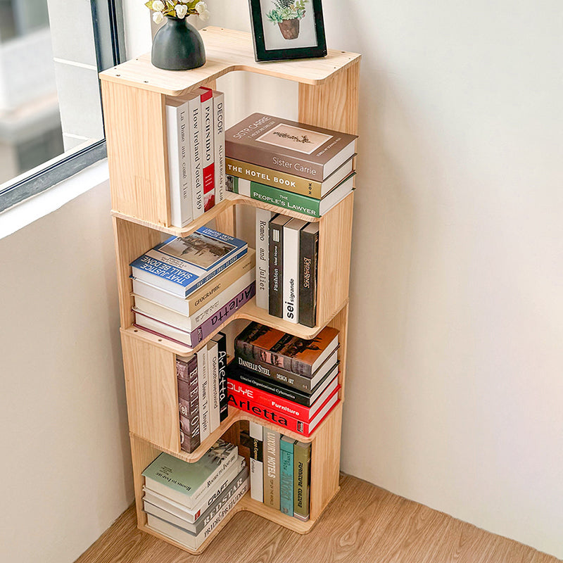 Minimalist Corner Wood 4/5-Shelf Bookshelf