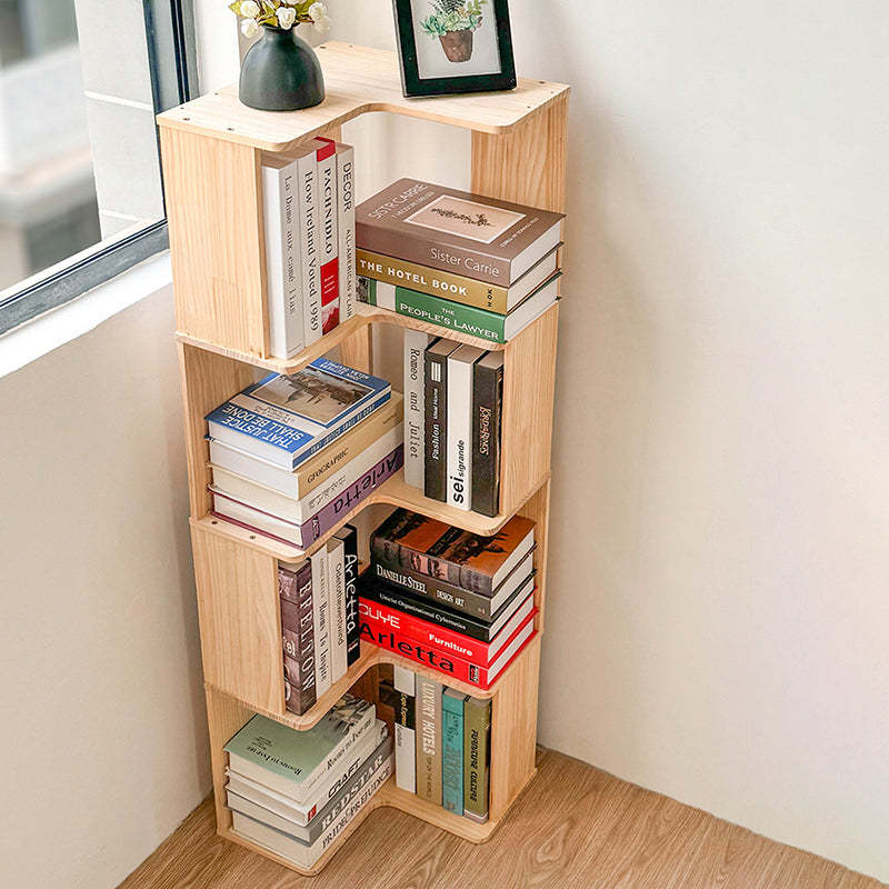 Minimalist Corner Wood 4/5-Shelf Bookshelf