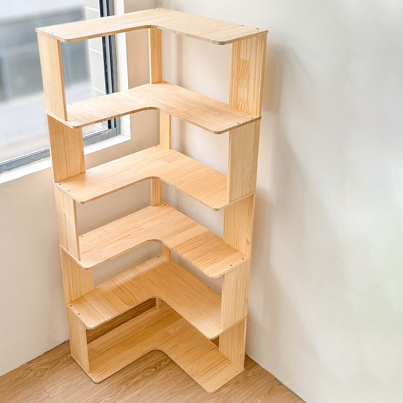Minimalist Corner Wood 4/5-Shelf Bookshelf