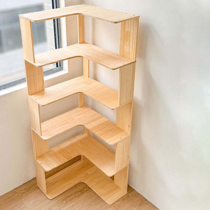 Minimalist Corner Wood 4/5-Shelf Bookshelf