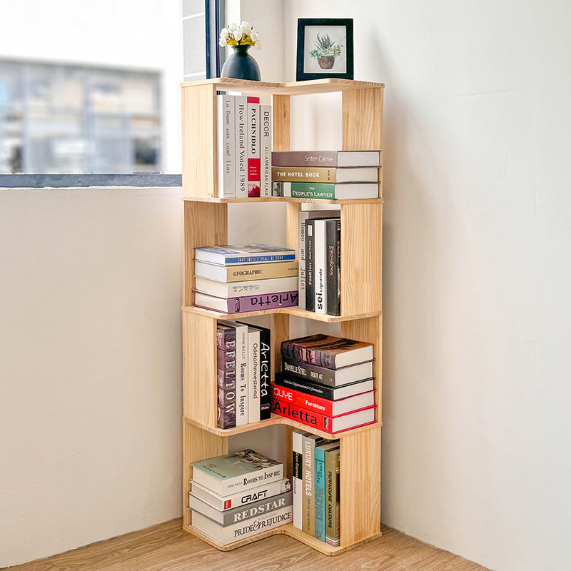 Minimalist Corner Wood 4/5-Shelf Bookshelf — 5 - Small