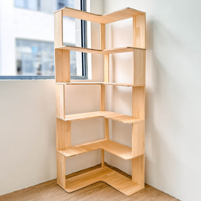 Minimalist Corner Wood 4/5-Shelf Bookshelf